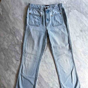 Khaite High-Rise Patch Pocket Jeans – Light Wash